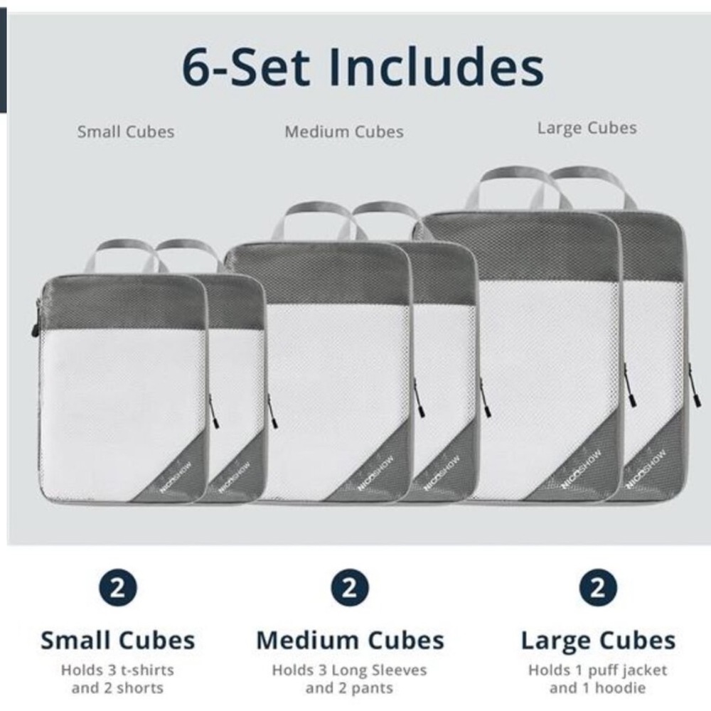 Compression Packing Cubes for Travel,Packing Cubes Compression Travel Essentials - Picture 3 of 8